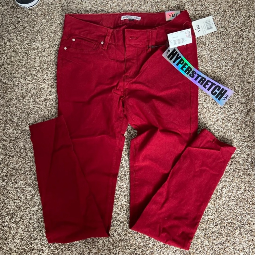 New deep red jeans